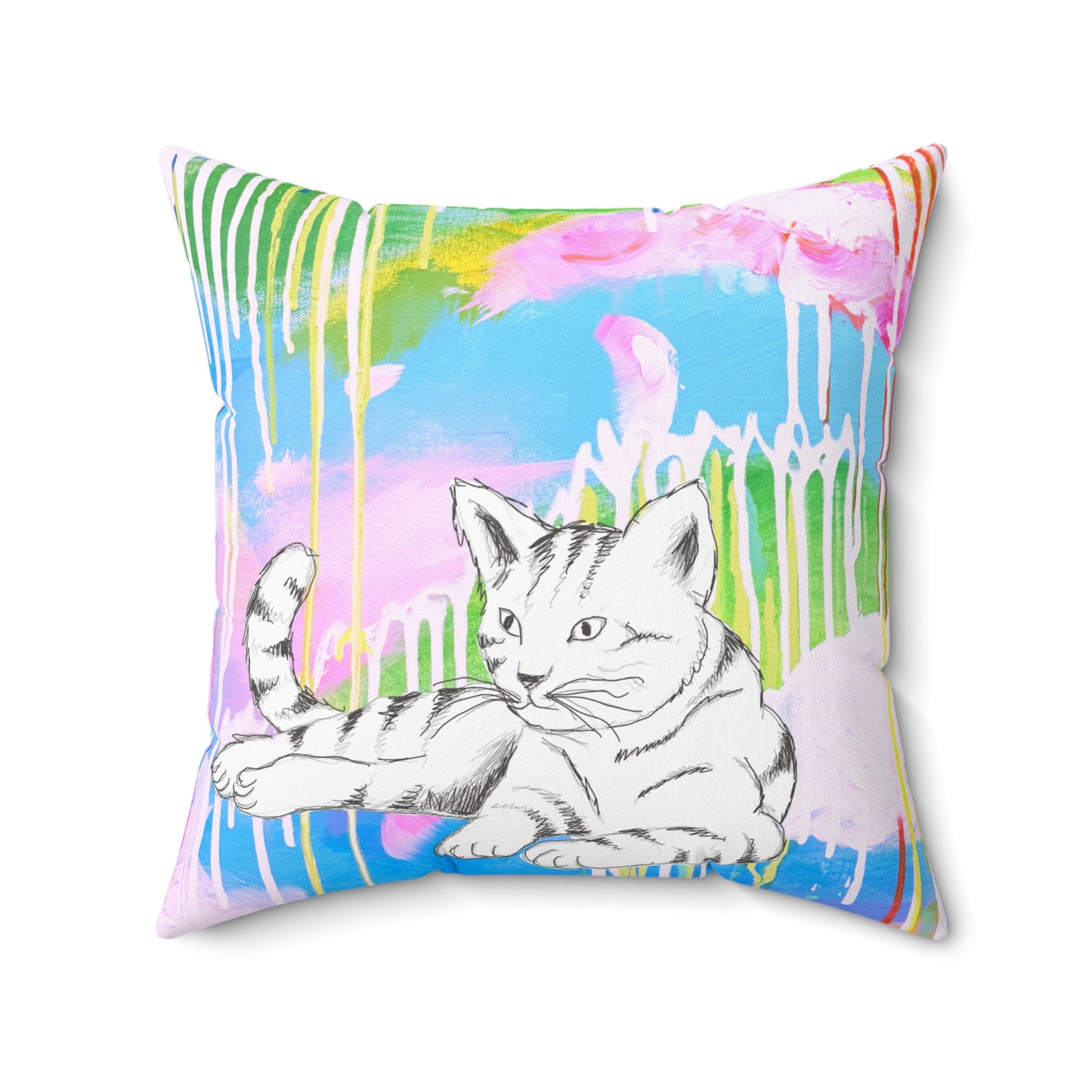 Pillows Polyester Square Kitty Fun