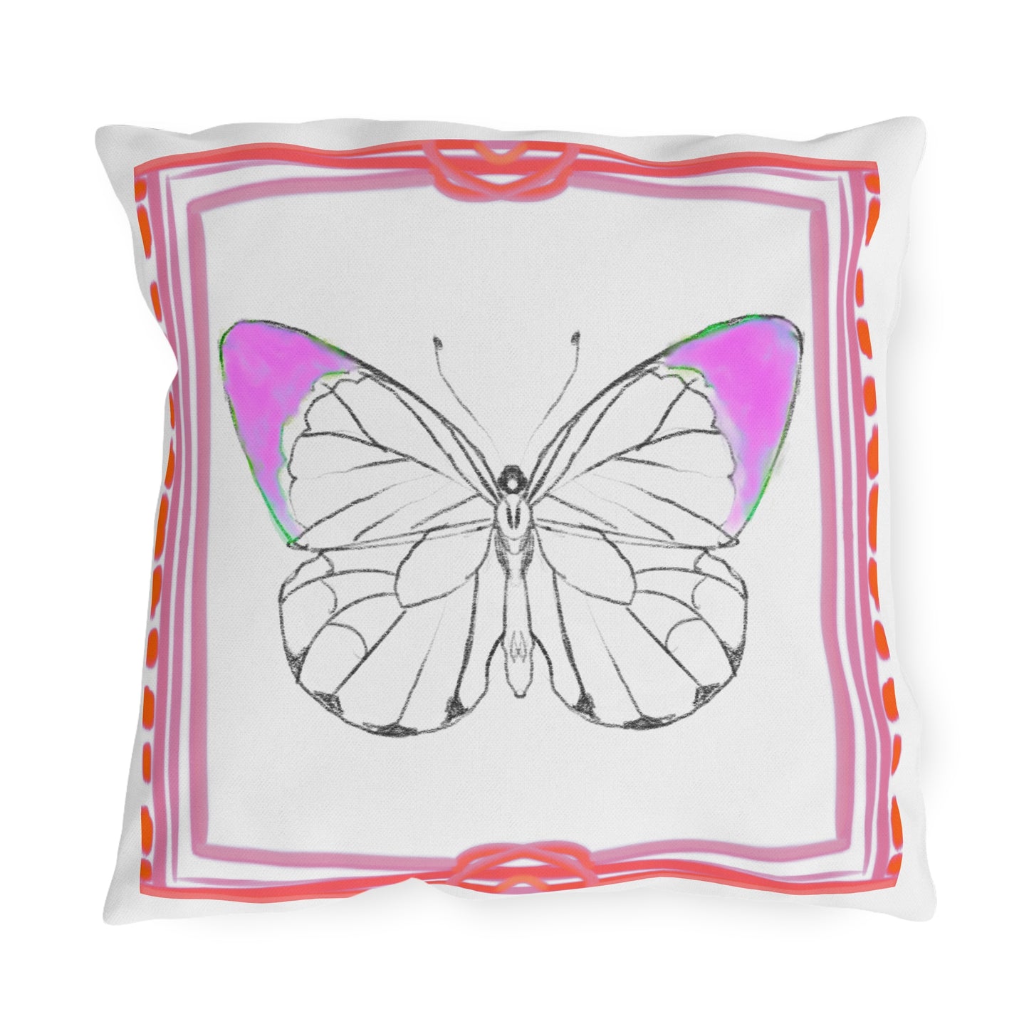 Chroma Outdoor Pillow Raspberry Orange "Light from within..."