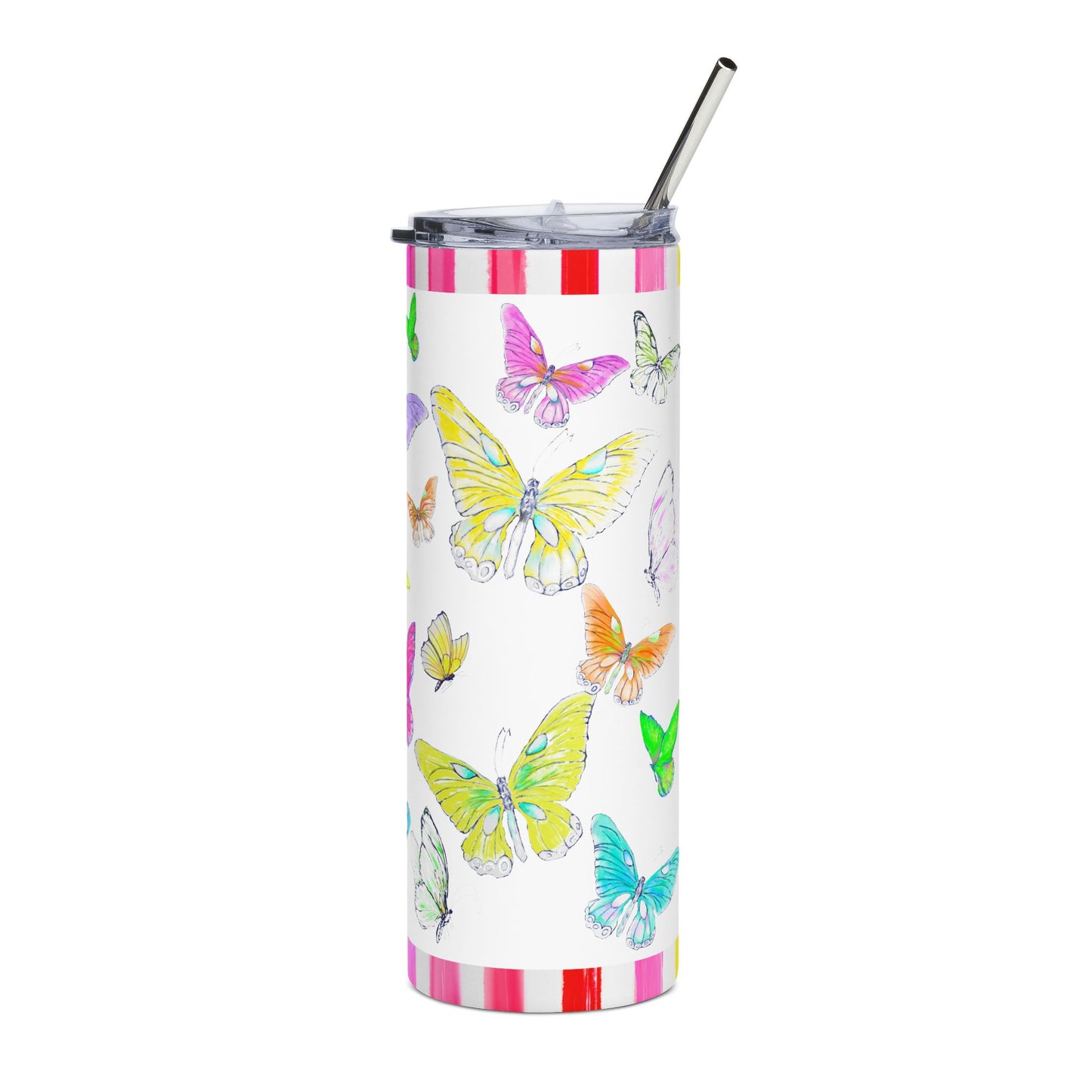 Tumblers, 20oz Stainless Steel Watercolor Butterflies
