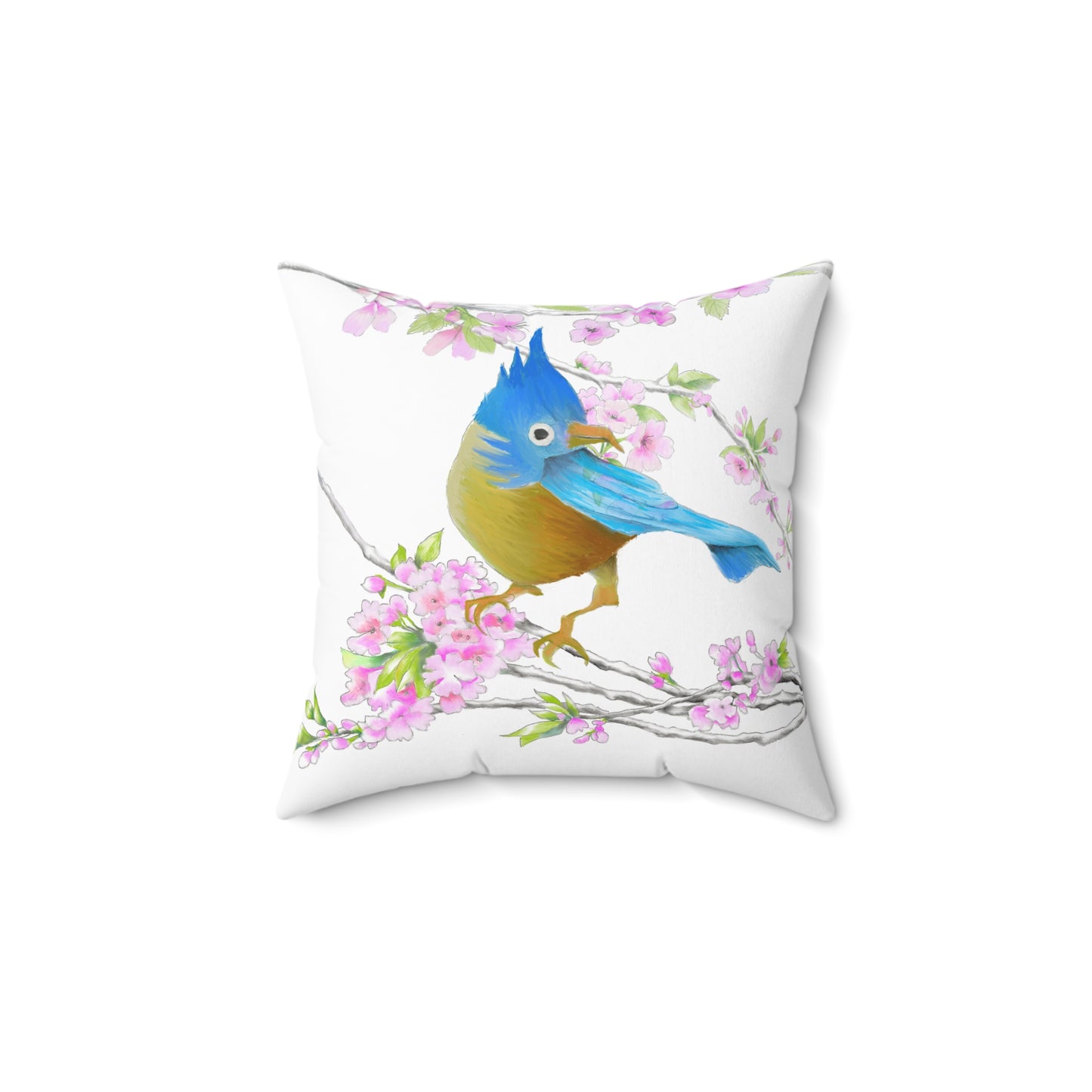 Jolly Birds Spun Polyester Square Pillow