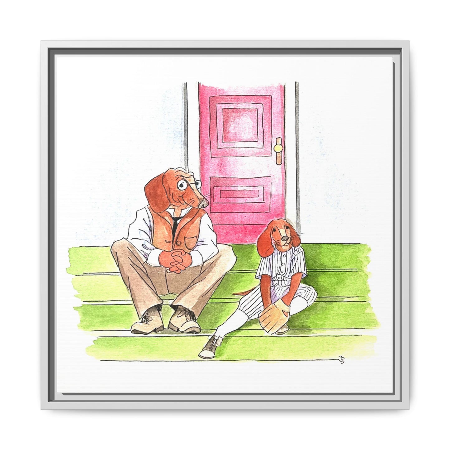 Dogi Fun Matte Canvas Framed