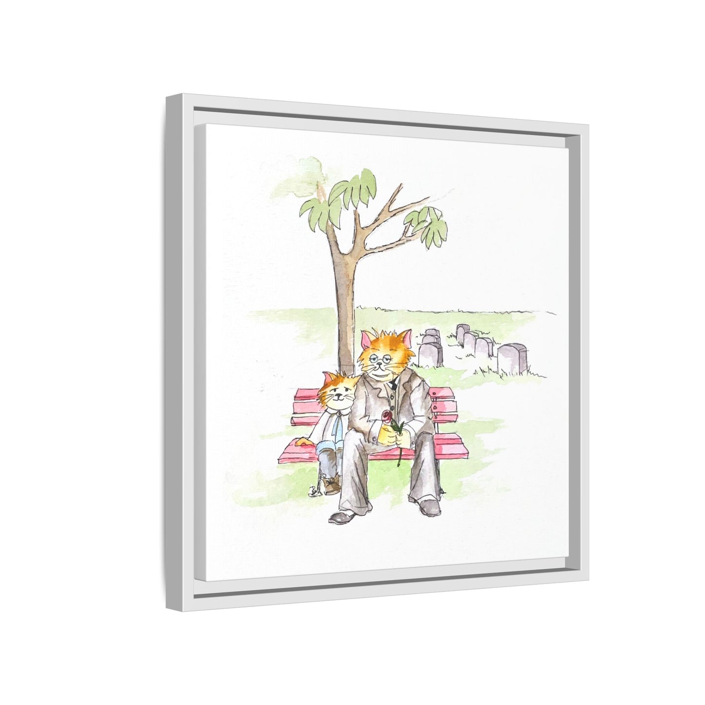 Kitty Fun Matte Canvas Framed