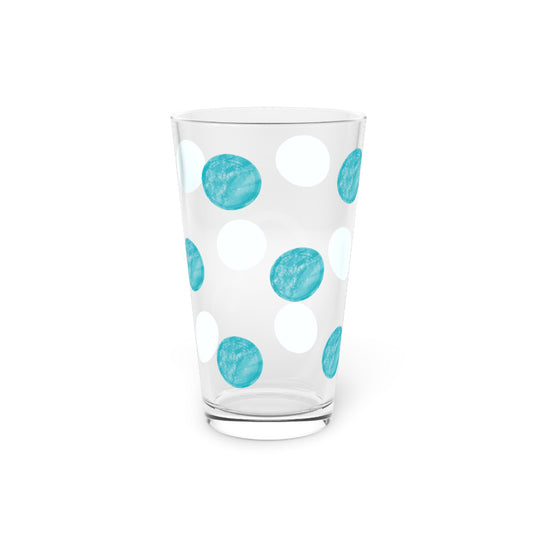 Polka Dot in Teal,  Pint Glass, 16oz