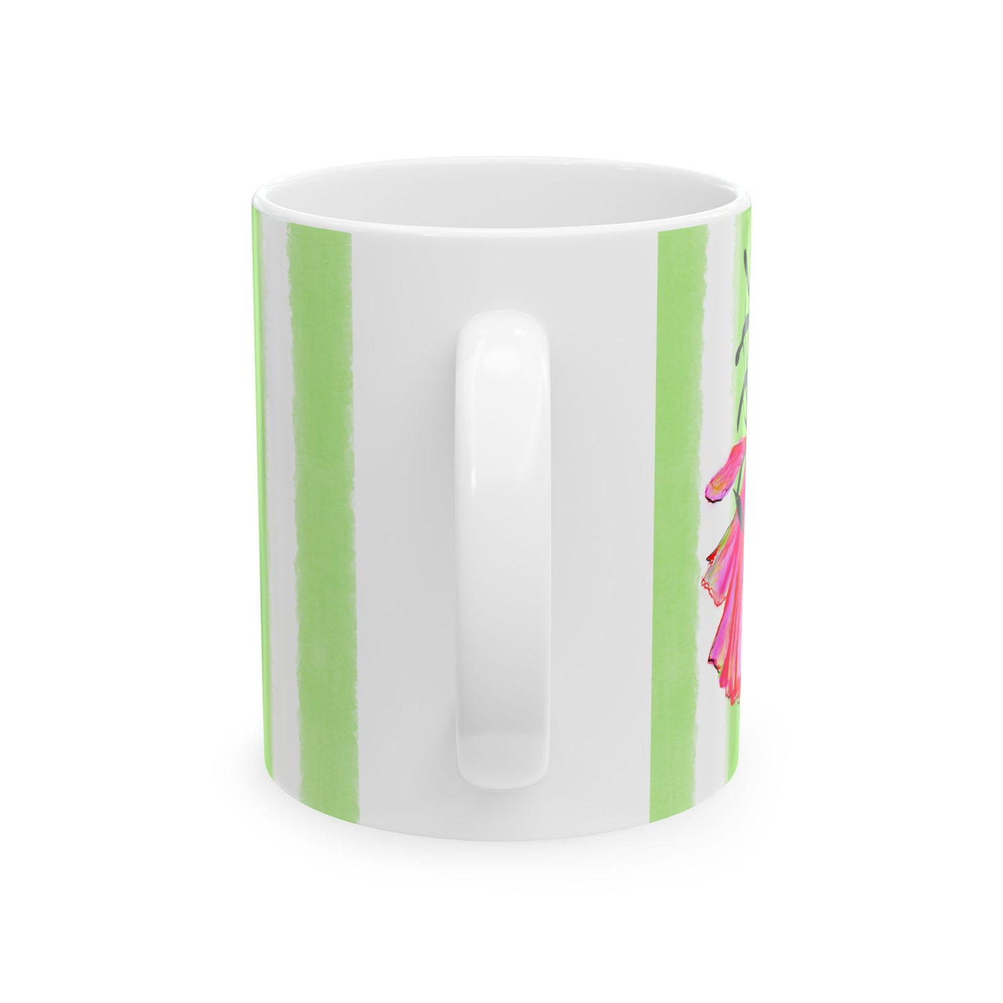 Dancing Tulips Mug Green Raspberry