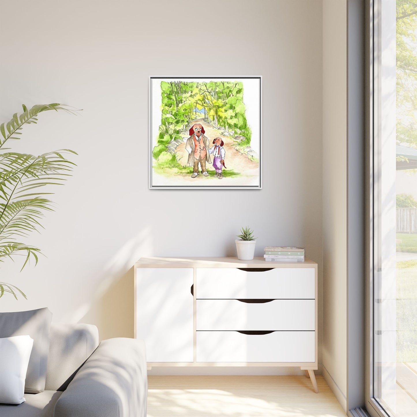 Dogi Fun Matte Canvas Framed