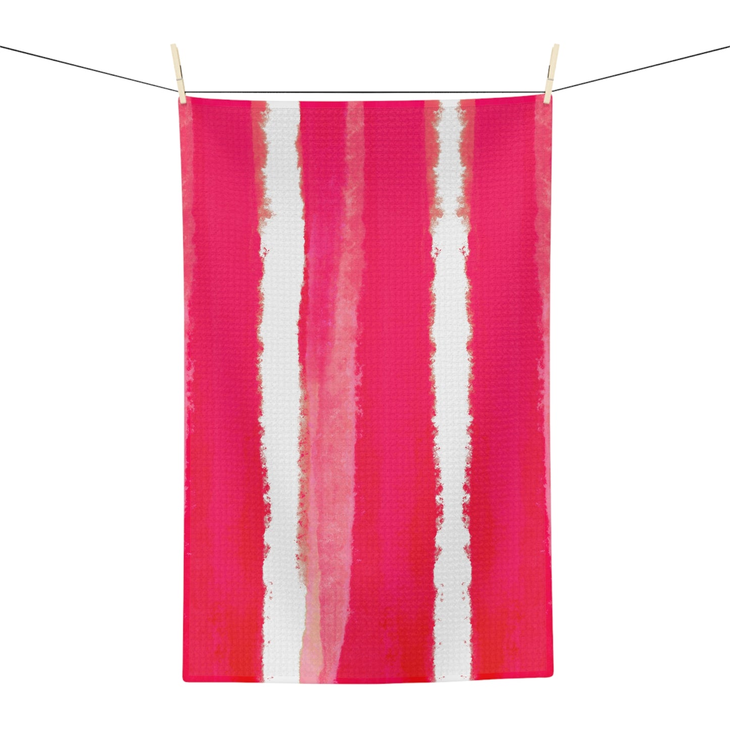 Mega Stripes Tea Towel Red