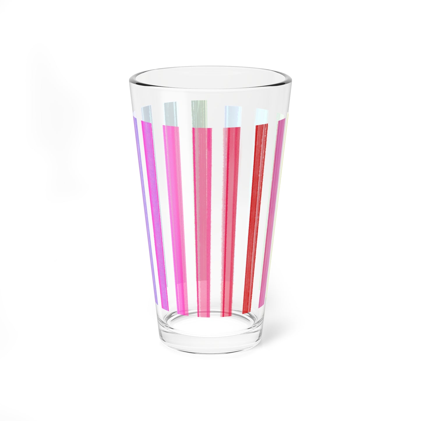 Pint Glass, 16oz Rainbow Stripe Party