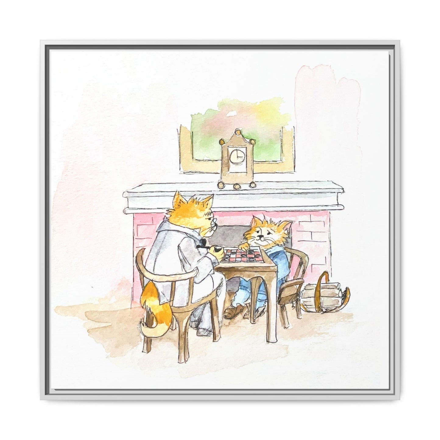Kitty Fun Matte Canvas Framed