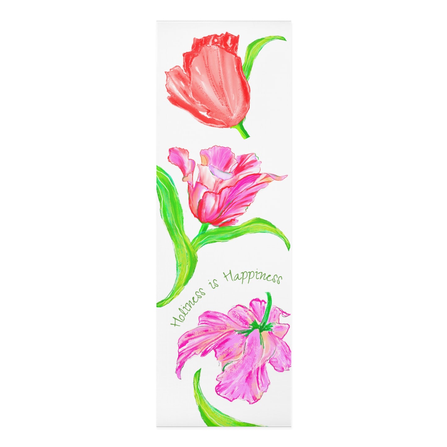 Dancing Tulips Exercise Mat "Holiness is happiness"