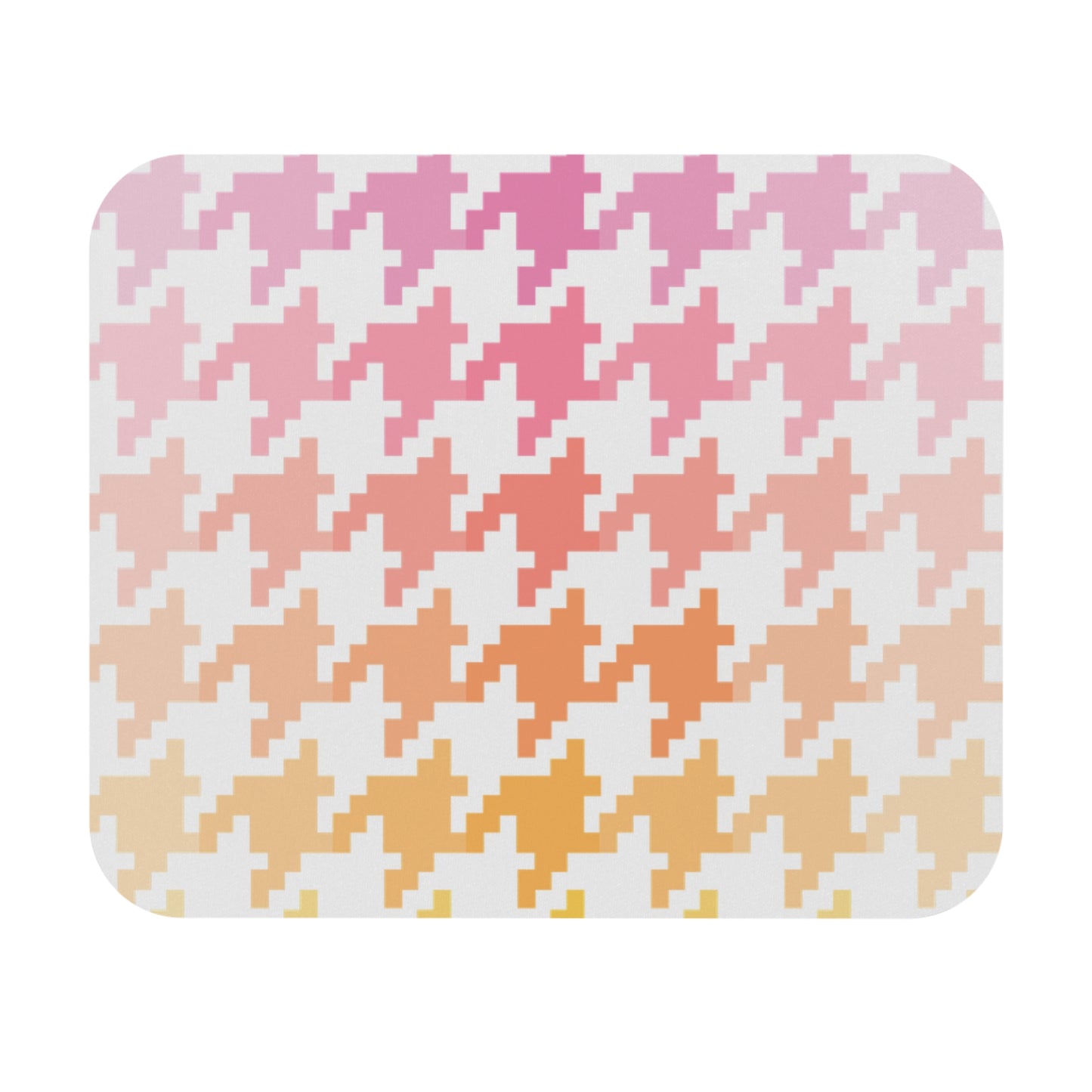 Houndstooth Fun in Pink and Orange Mouse Pad