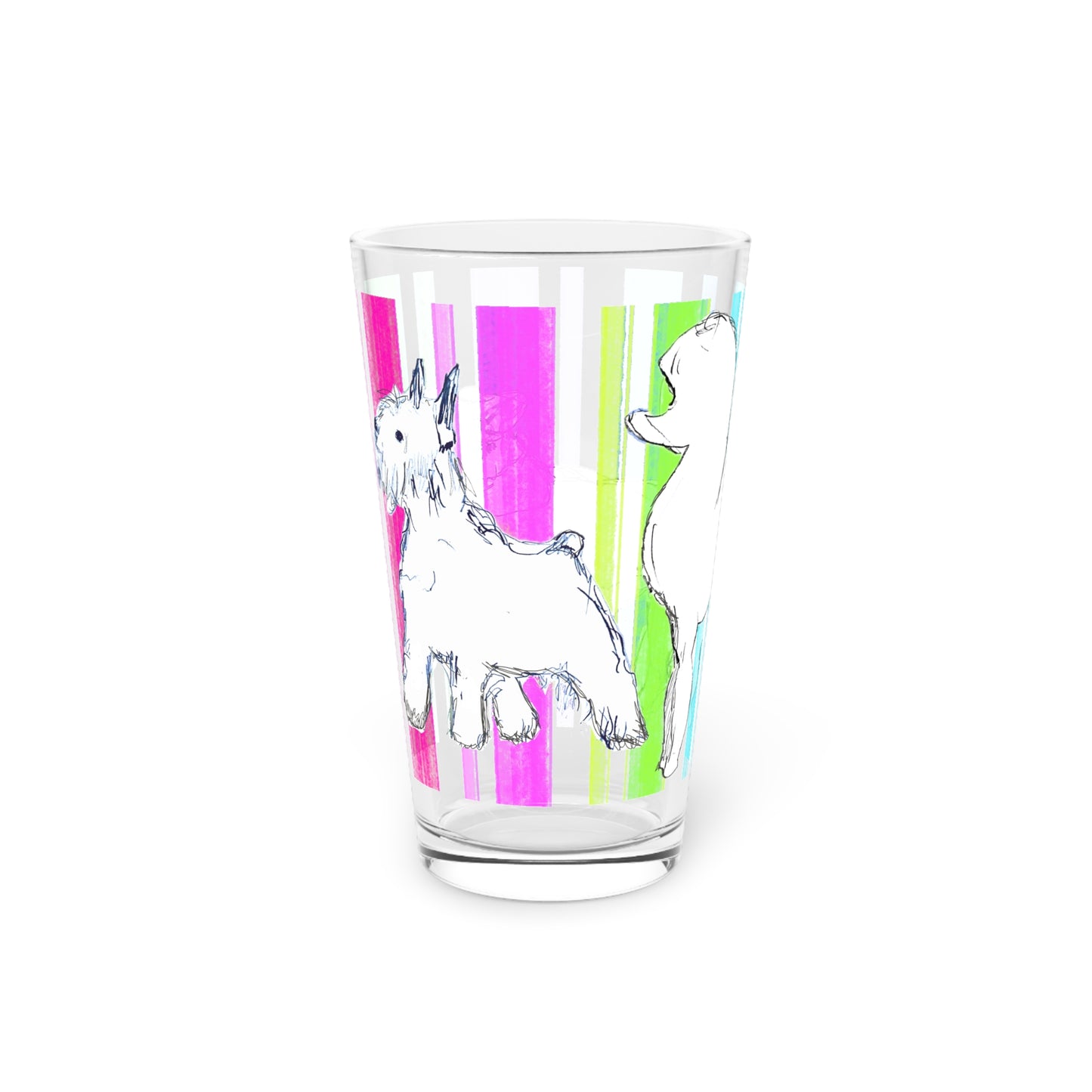 Dogi Fun Pint Glass, 16 oz Parade of Dogs