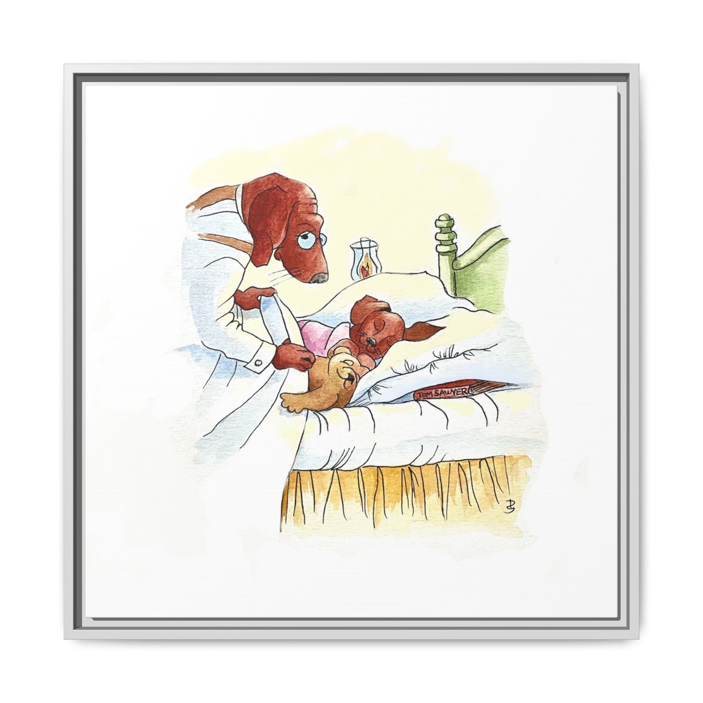 Dogi Fun Matte Canvas Framed