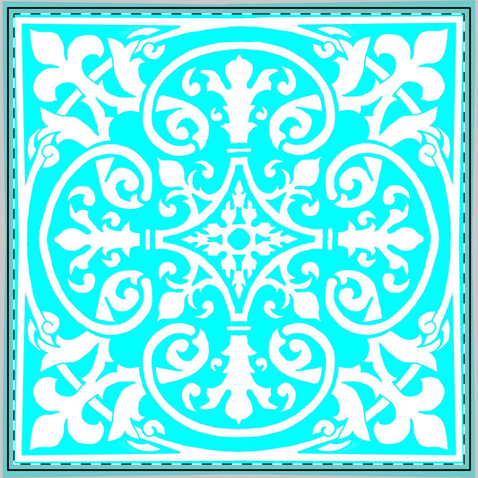 Scrollwork Tablecloths  Aqua