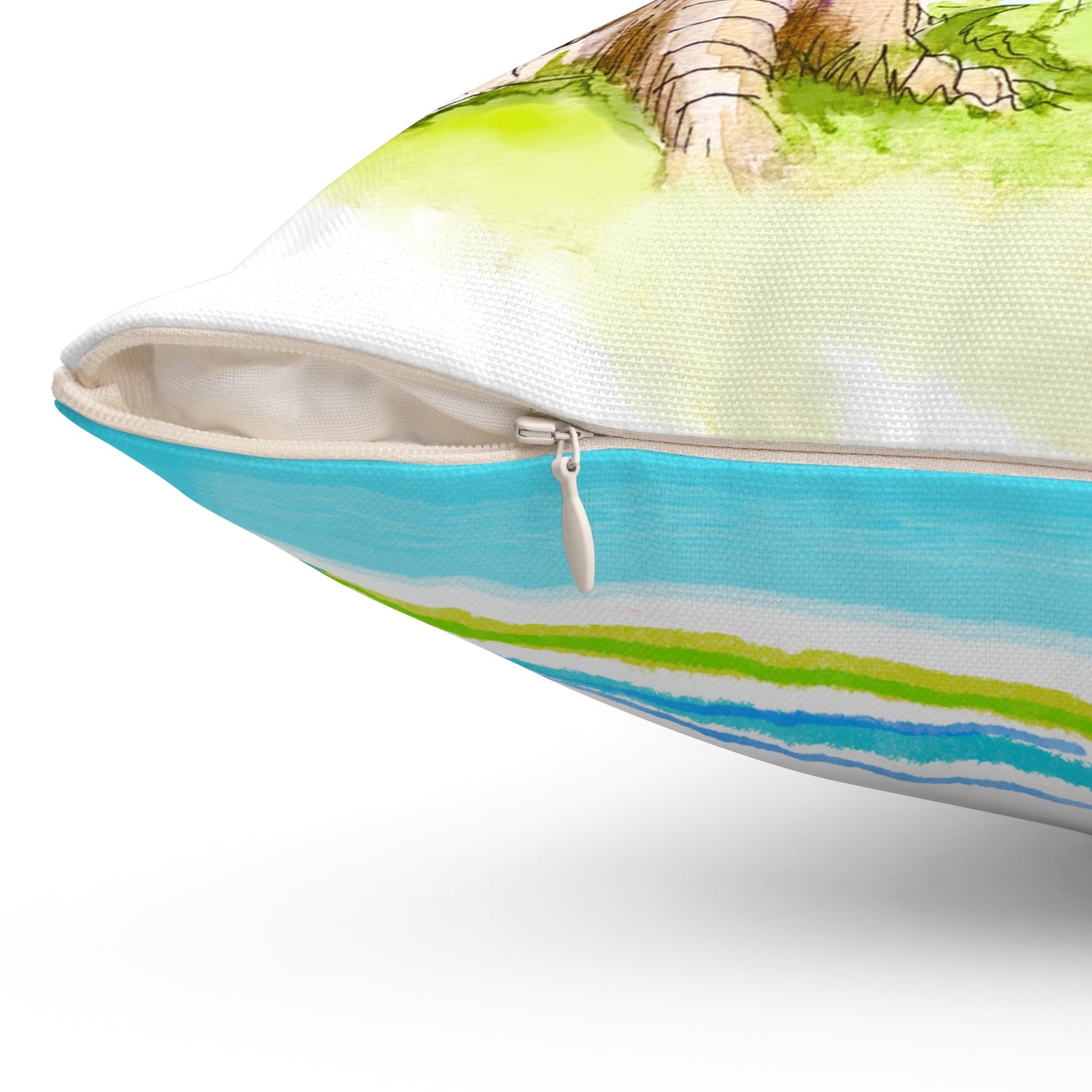 Kitty Fun Polyester Square Pillow "...for the Lord does not see..."