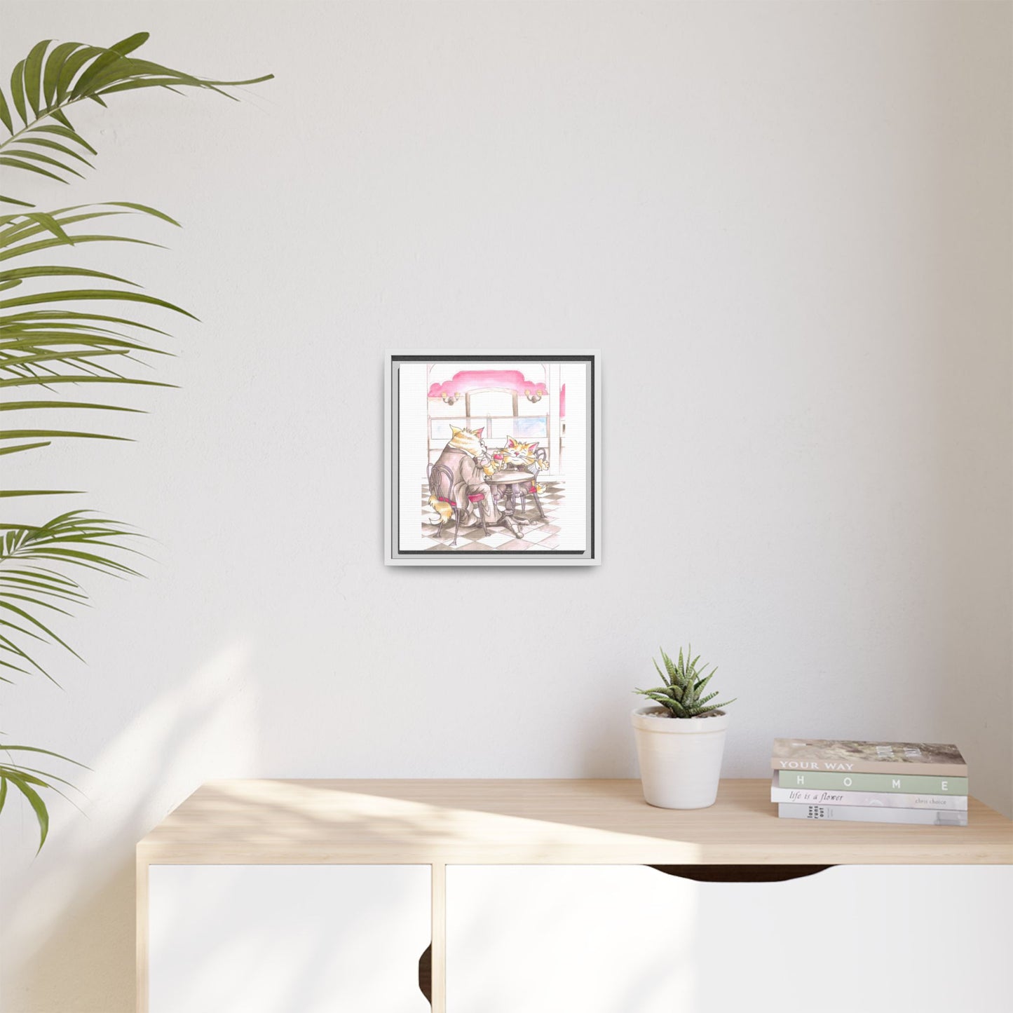 Kitty Fun Matte Canvas Framed