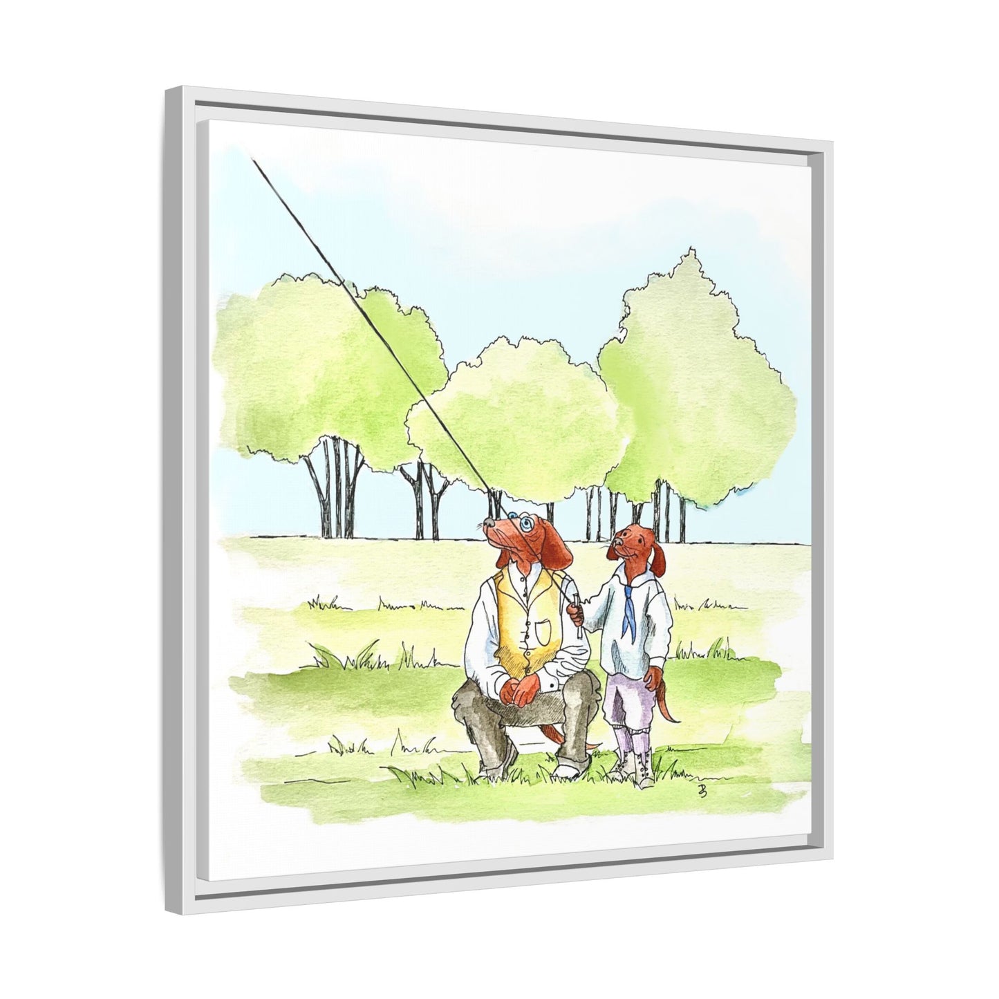 Dogi Fun Matte Canvas Framed