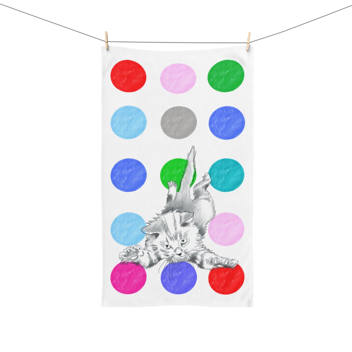 Kitty Fun Hand Towel Multi-Color