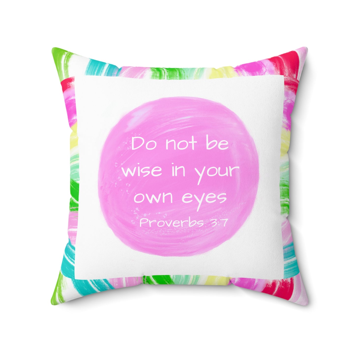 Mega Dot Polyester Square Pillow Do not be wise in your own eyes Tulip