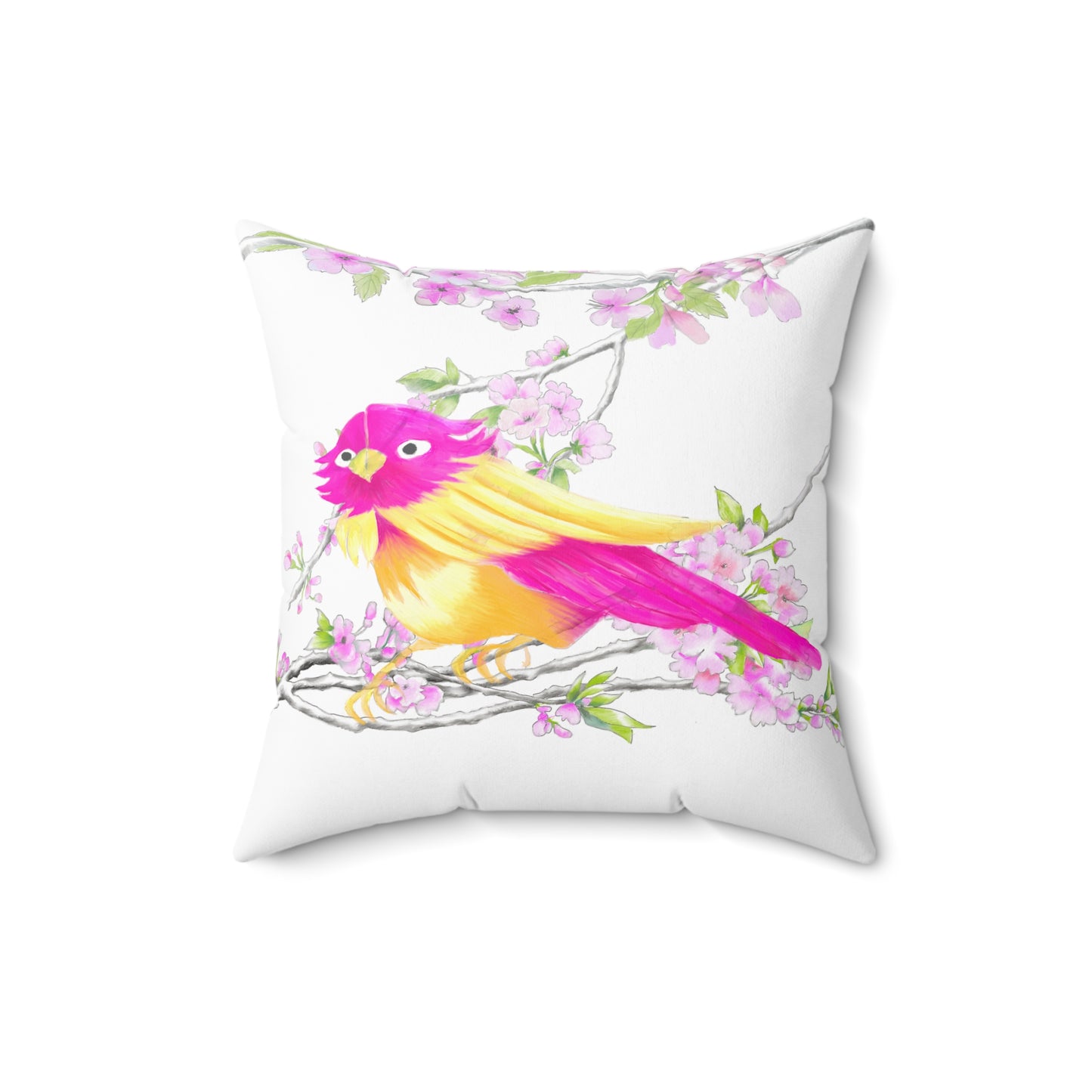 Jolly Birds Spun Polyester Square Pillow