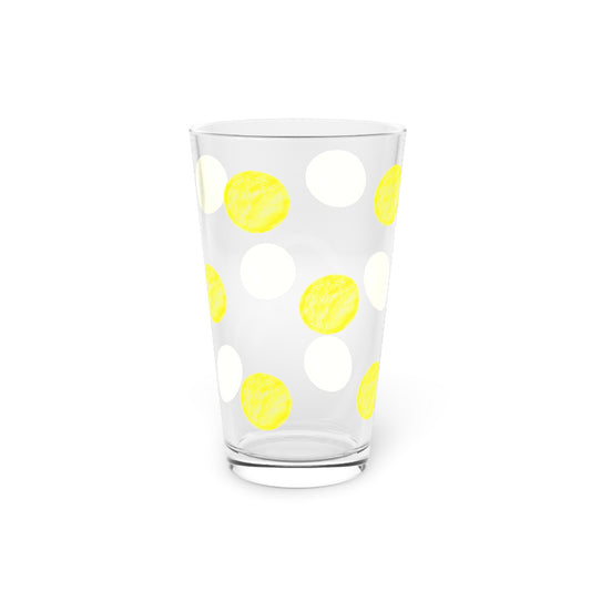 Polka Dot in Yellow,  Pint Glass, 16oz