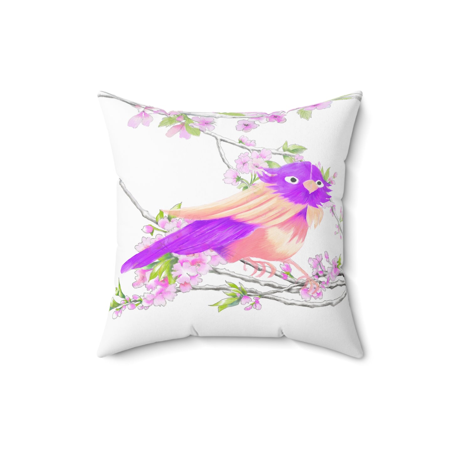 Jolly Birds Spun Polyester Square Pillow