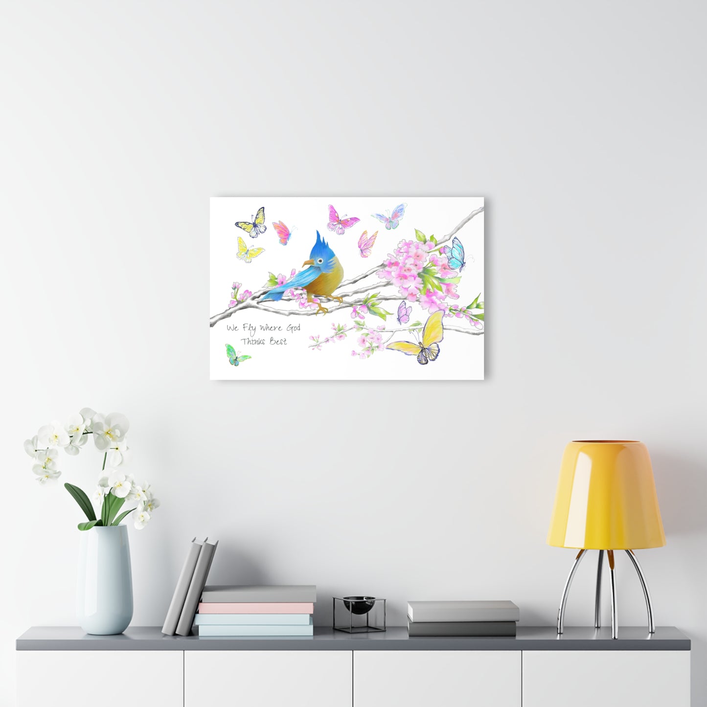 Blossom Whirl Acrylic Print French Cleat Hanging C-Bottom Picture "We Fly Where God Thinks Best"