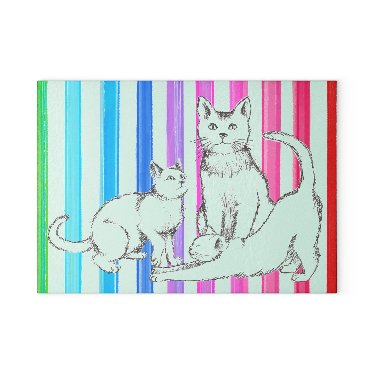 Kitty Fun Glass Cutting Board