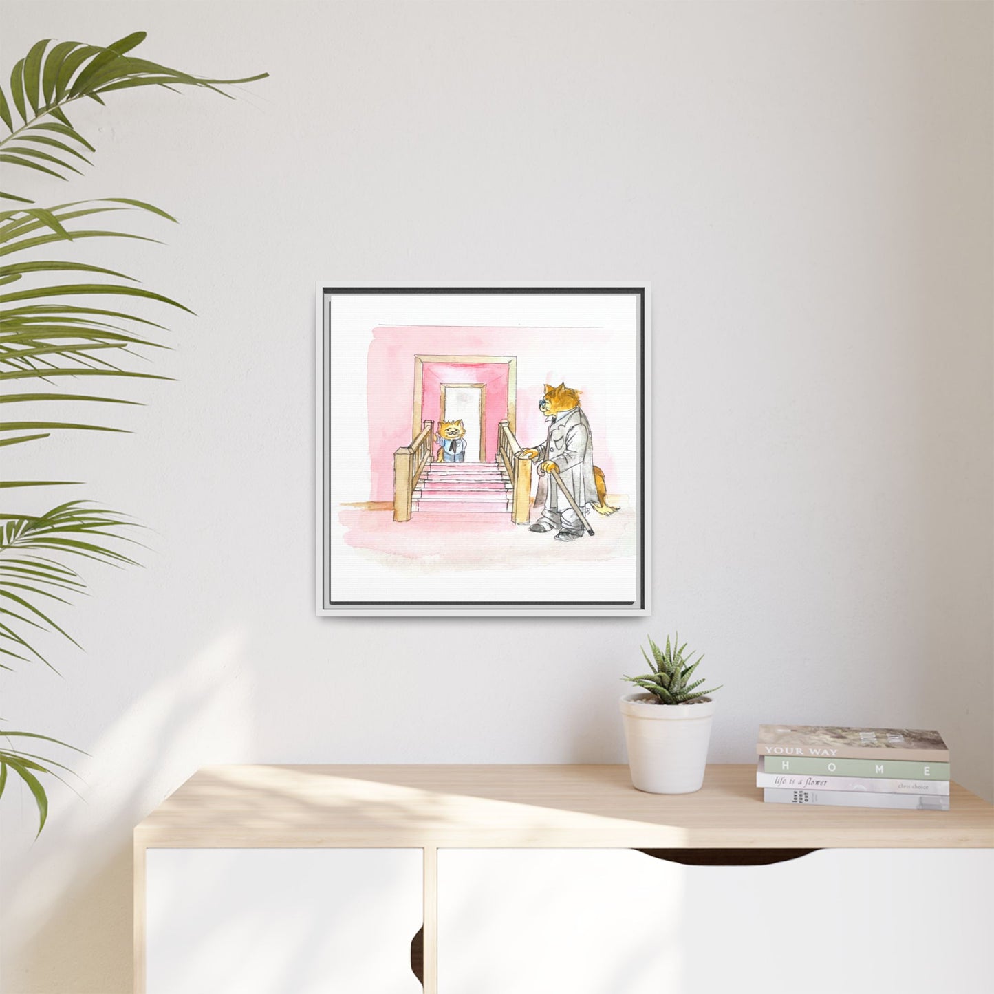 Kitty Fun Matte Canvas Framed