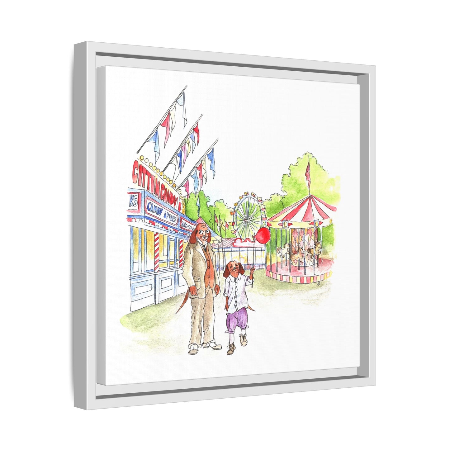 Dogi Fun Matte Canvas Framed