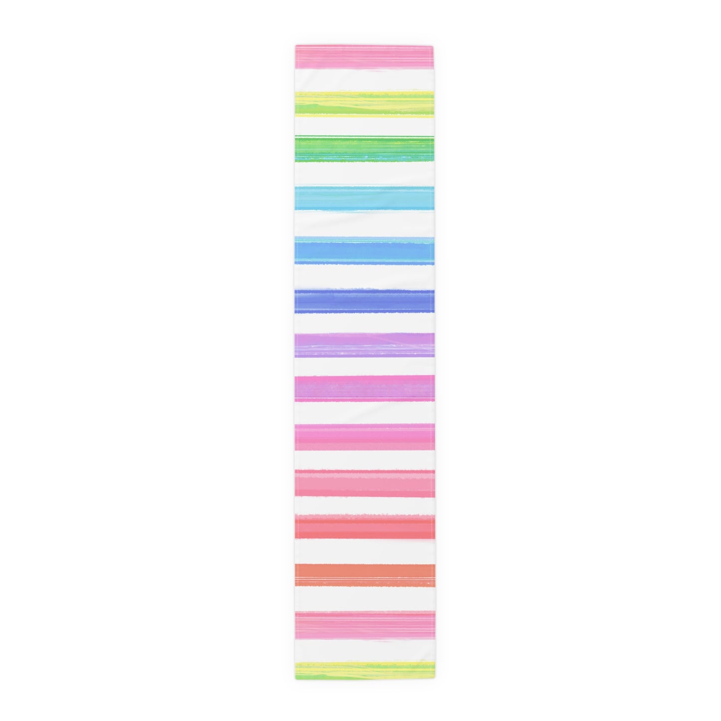 Watercolor Stripe Table Runner, Multi color 16" x72"