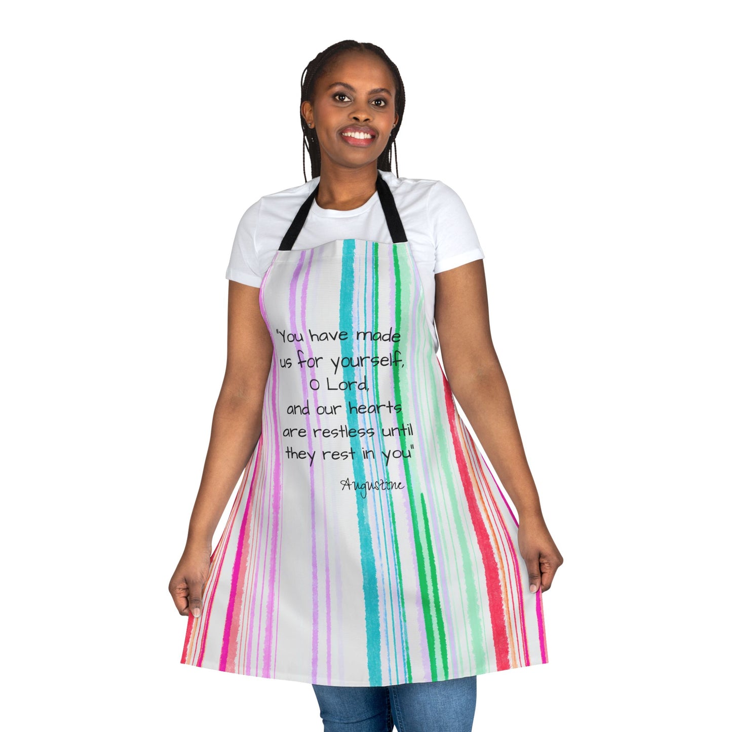 Watercolor Stripes Apron Our Hearts our restless