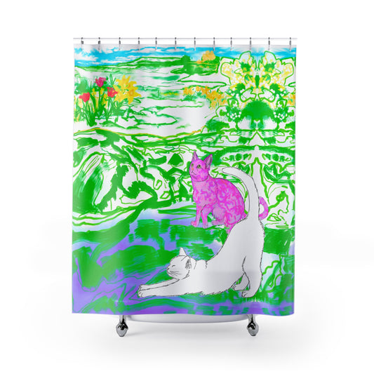 Shower Curtains Kitty Fun