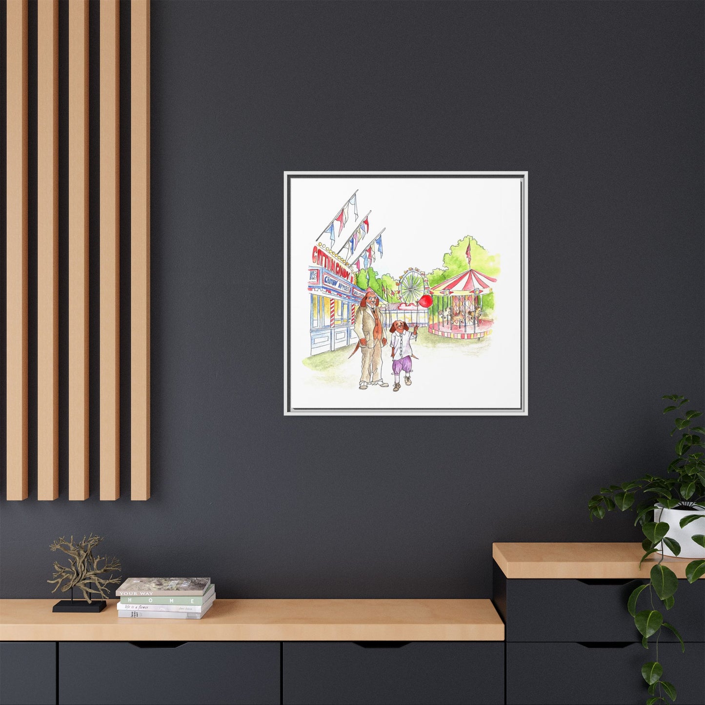 Dogi Fun Matte Canvas Framed