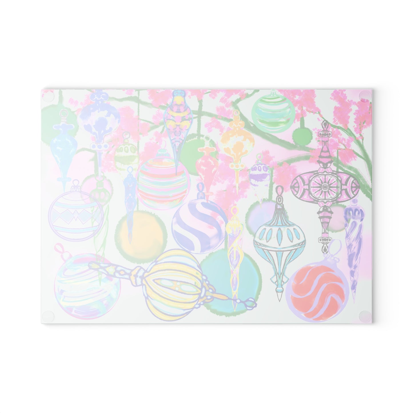 Glass Cutting Board Christmas Celebration