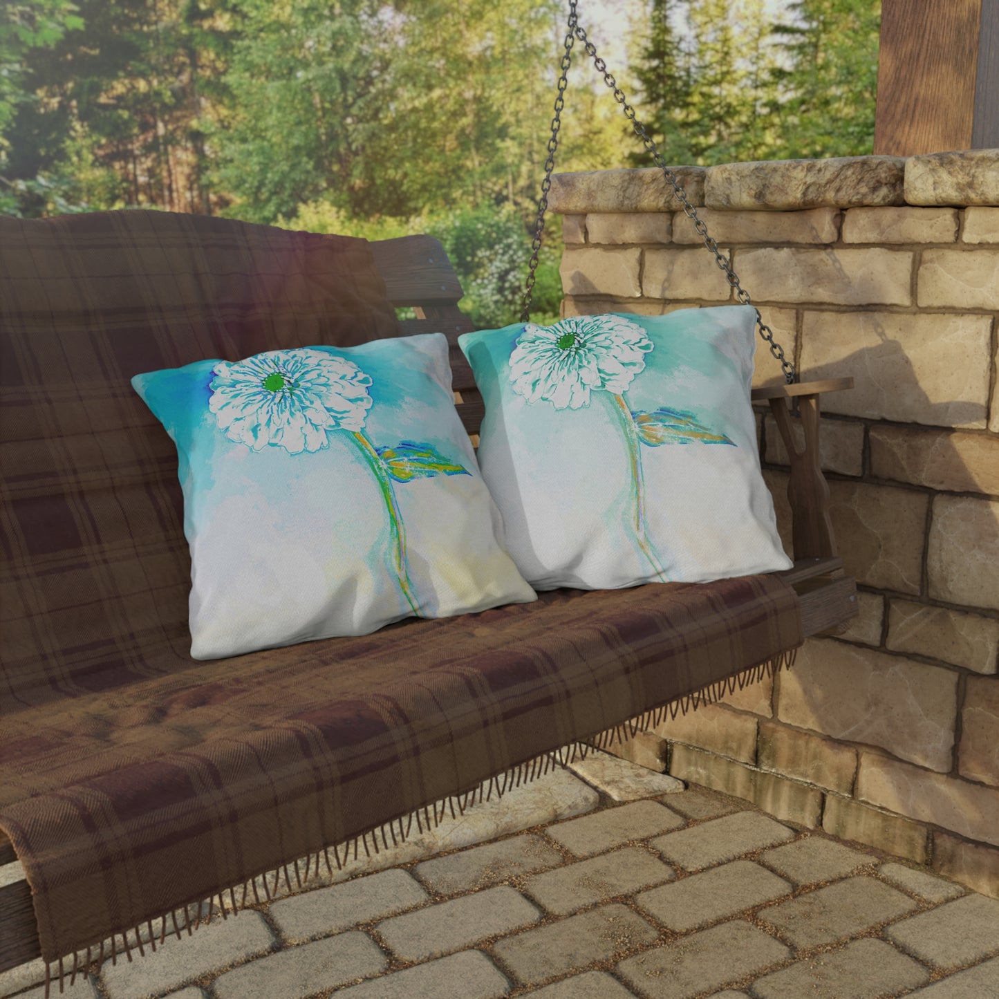 Outdoor Pillows Abstract Zinnia Color Story