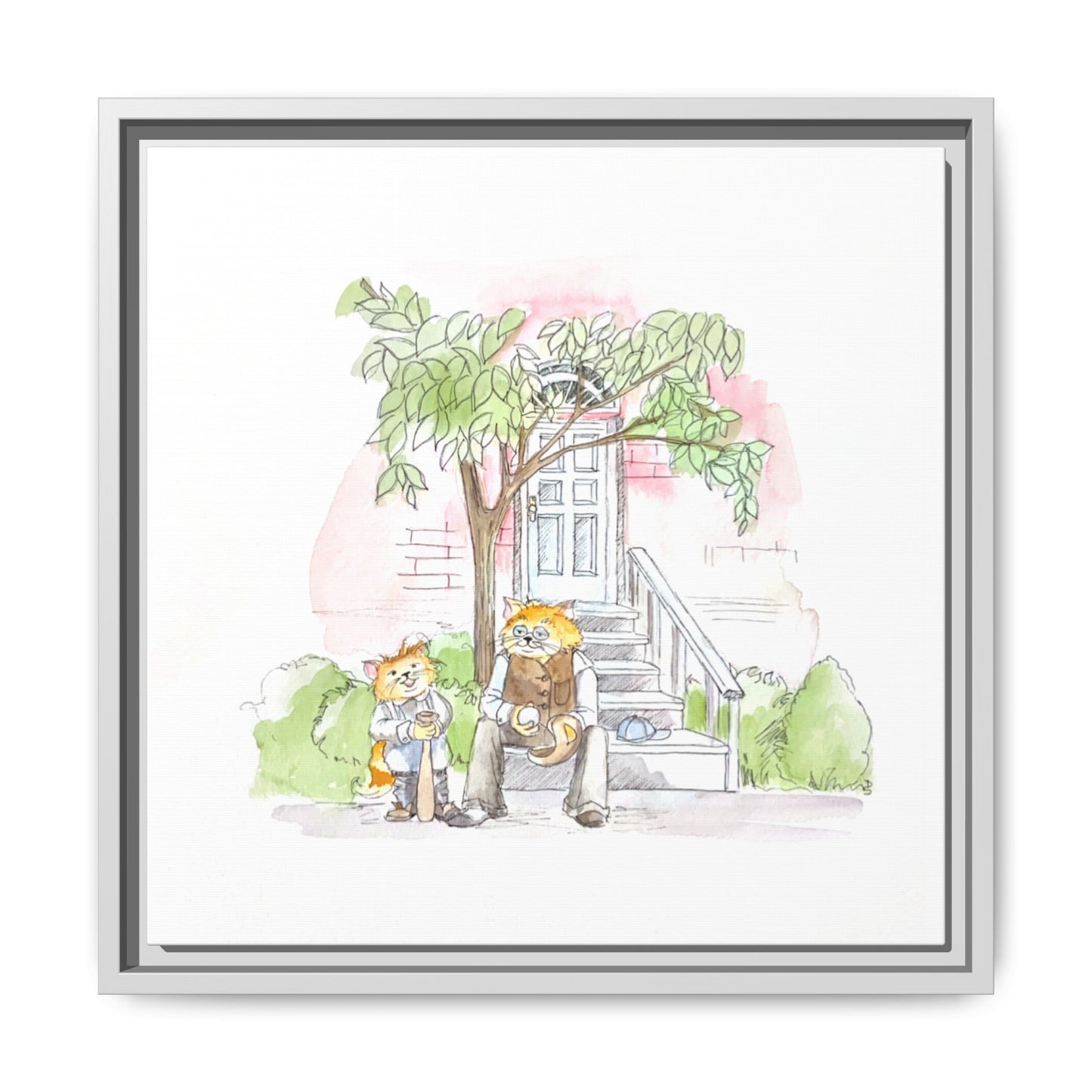 Kitty Fun Matte Canvas Framed