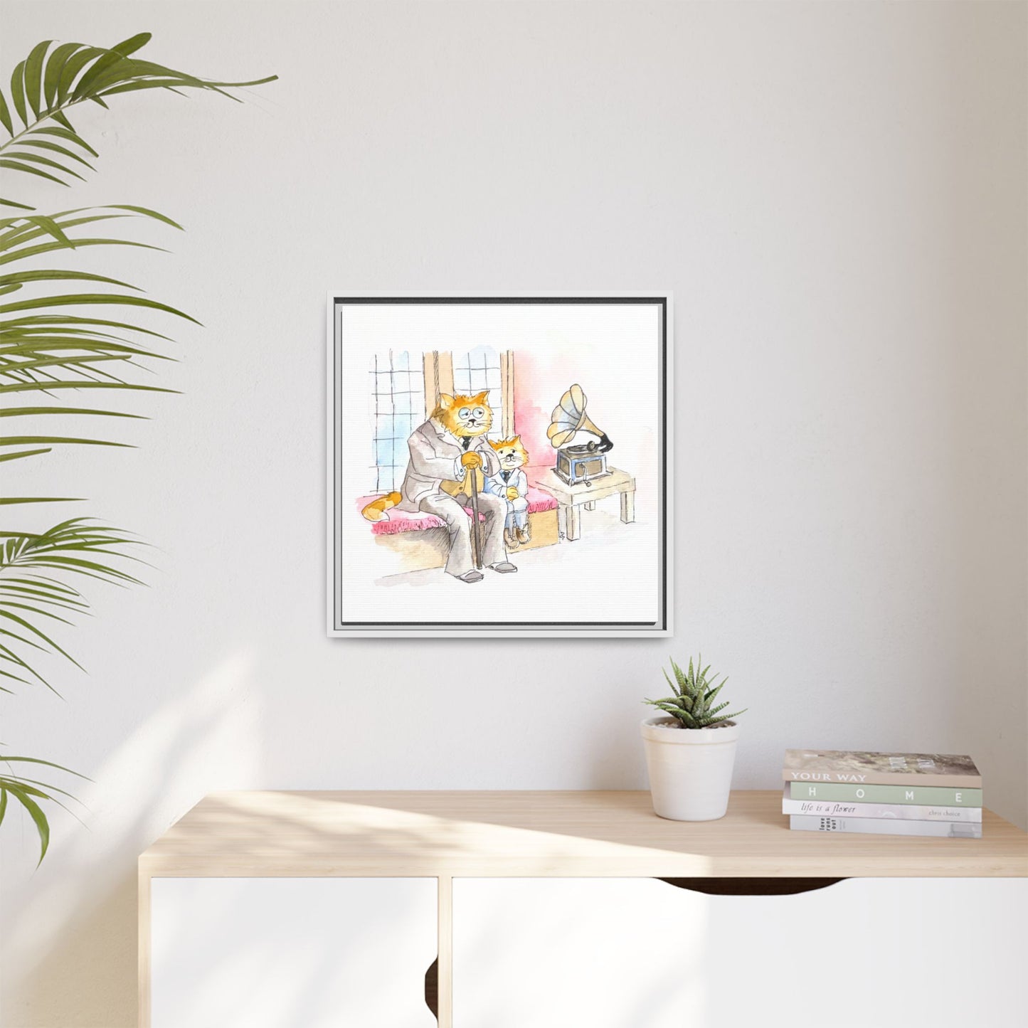 Kitty Fun Matte Canvas Framed