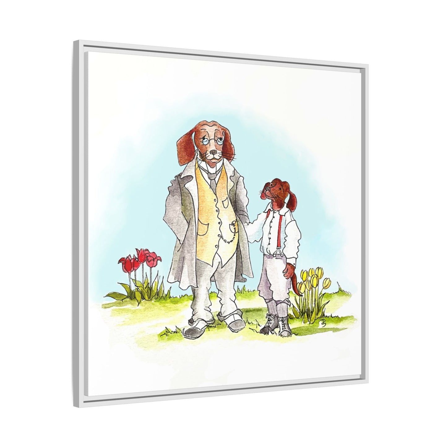 Dogi Fun Matte Canvas Framed
