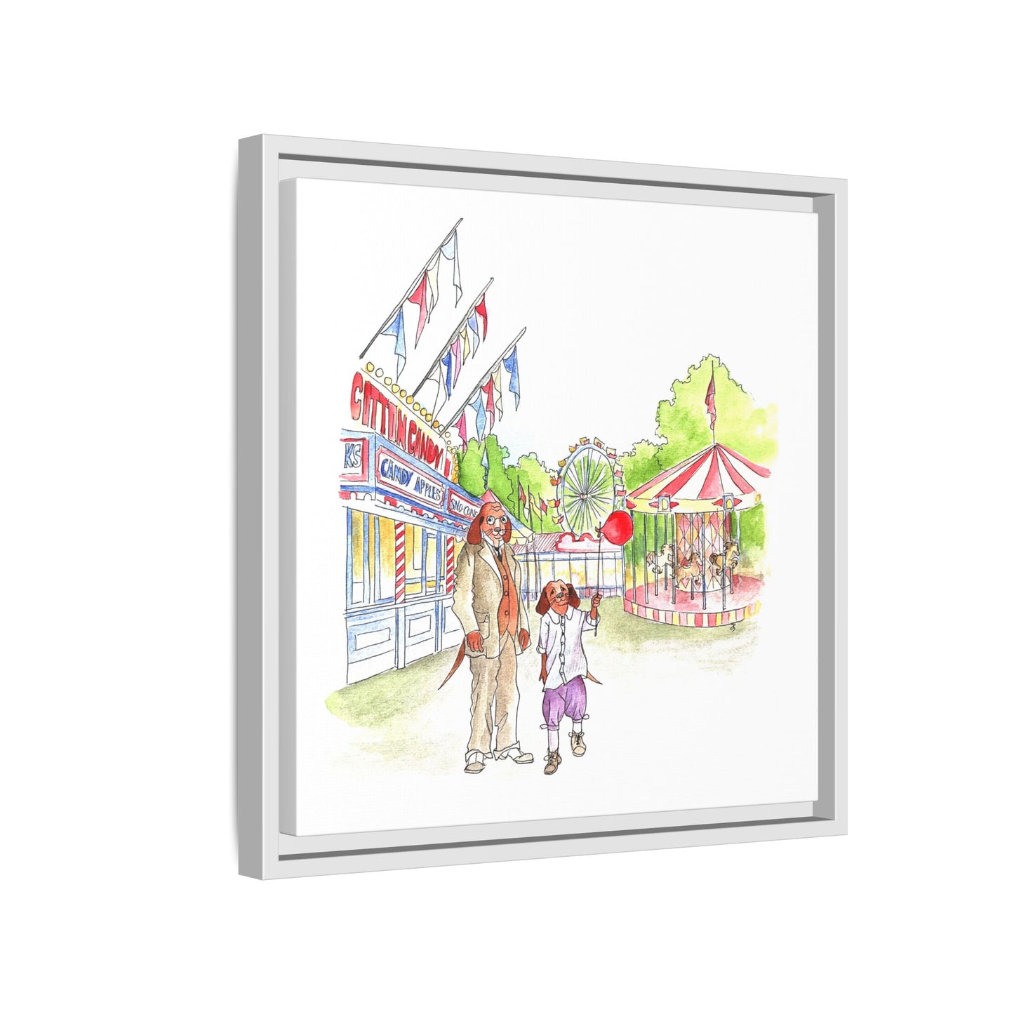 Dogi Fun Matte Canvas Framed