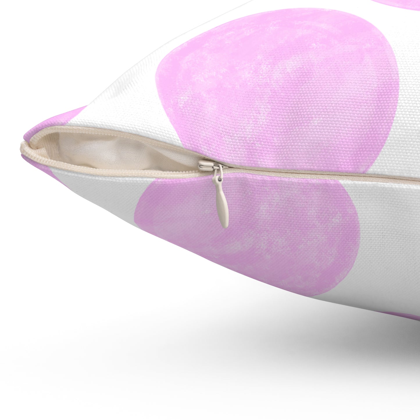 Polka Dot Palette Polyester Square Pillow light pink