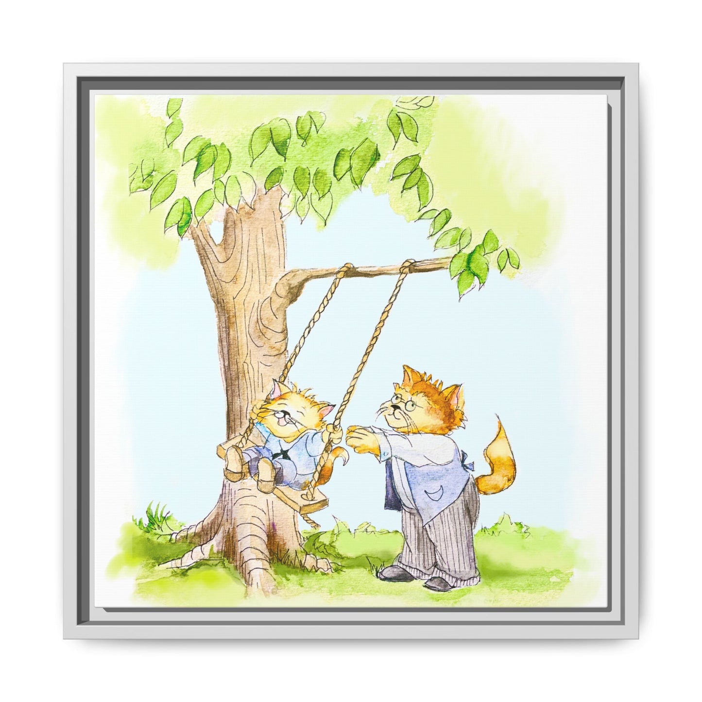 Kitty Fun Matte Canvas Framed