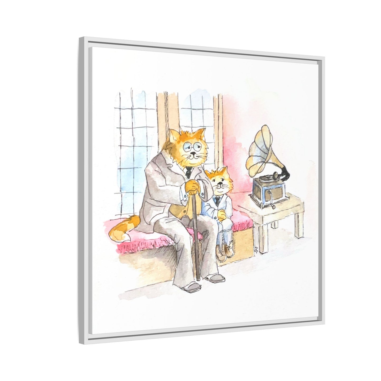 Kitty Fun Matte Canvas Framed