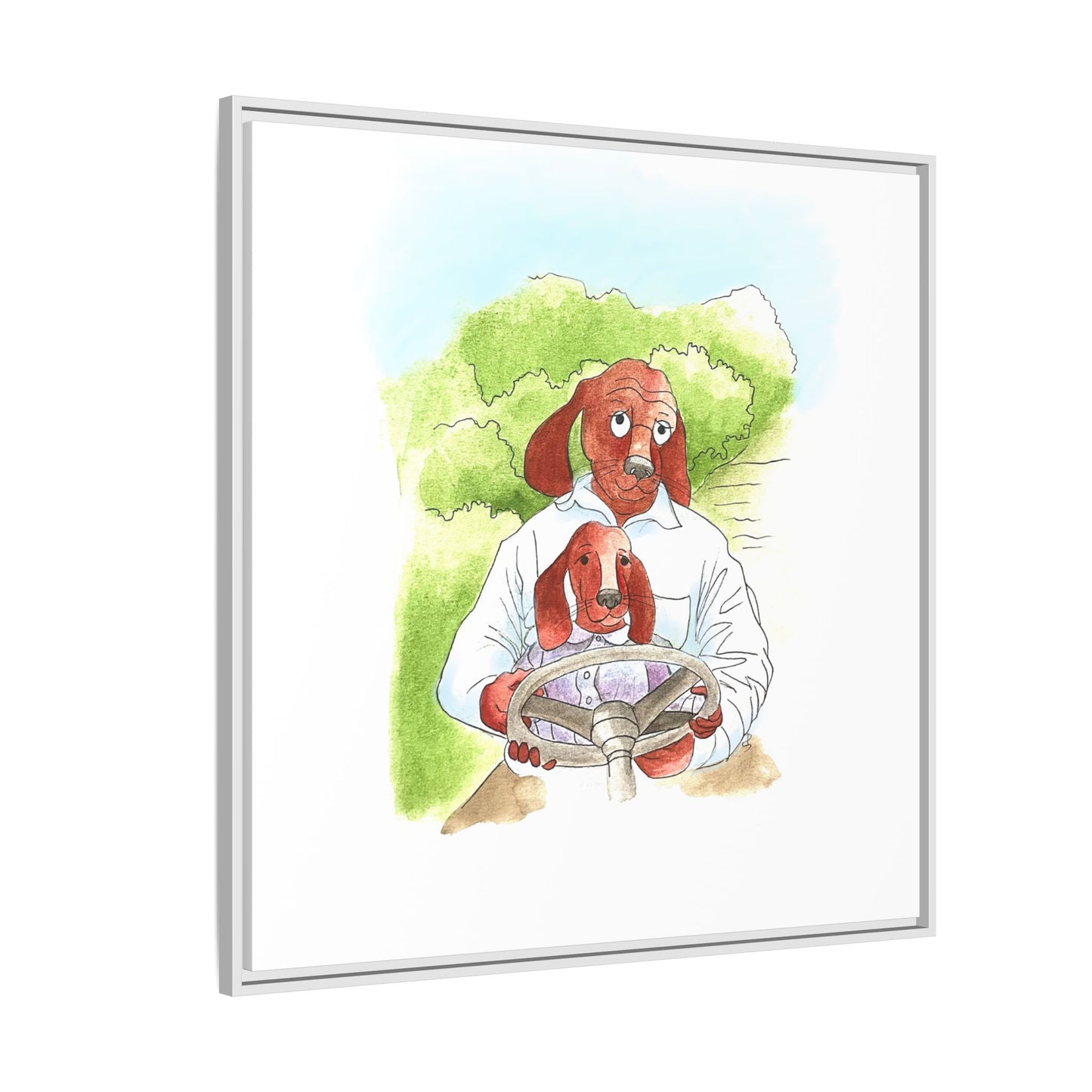 Dogi Fun Matte Canvas Framed