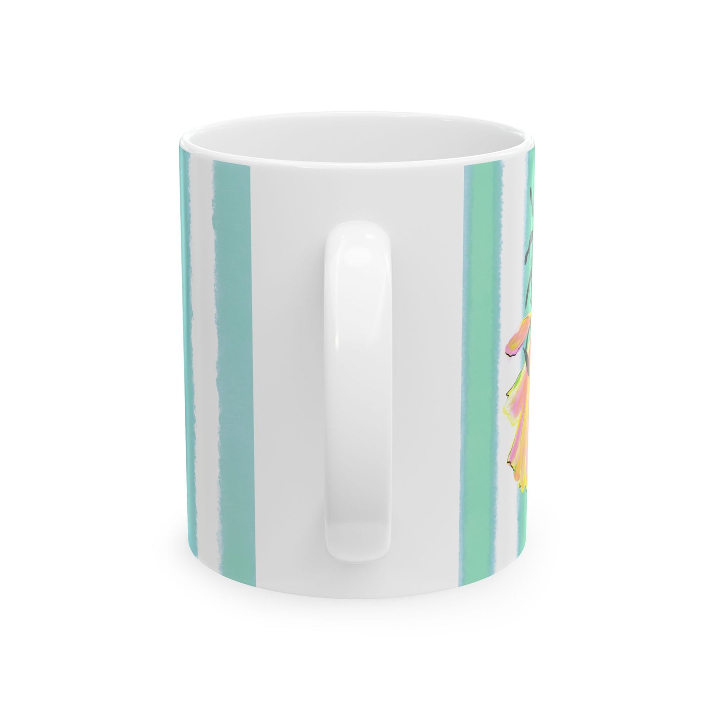 Dancing Tulips Mug Blue-Green Orange
