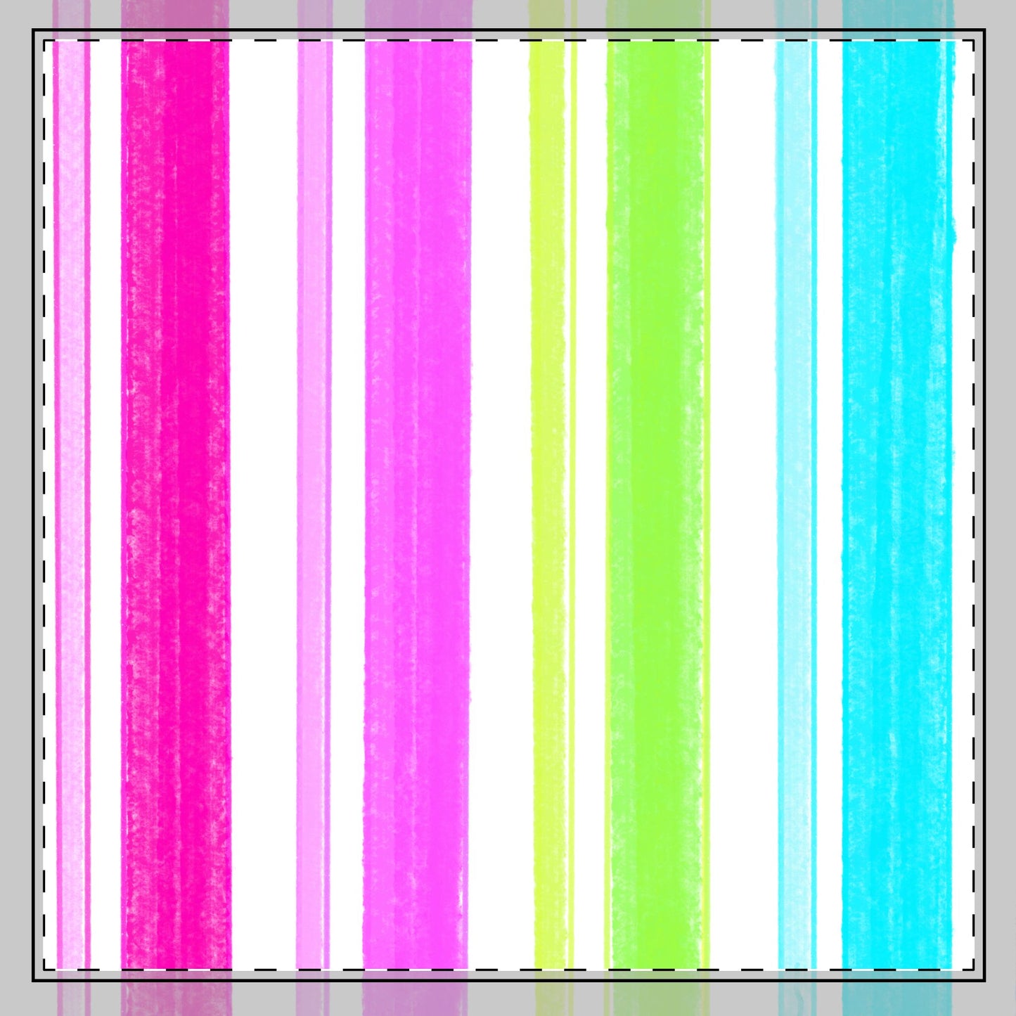 Butterfly Flutterstripe Cotton Twill Napkin, Pink, Aqua, Green Cottton background (creamy white)