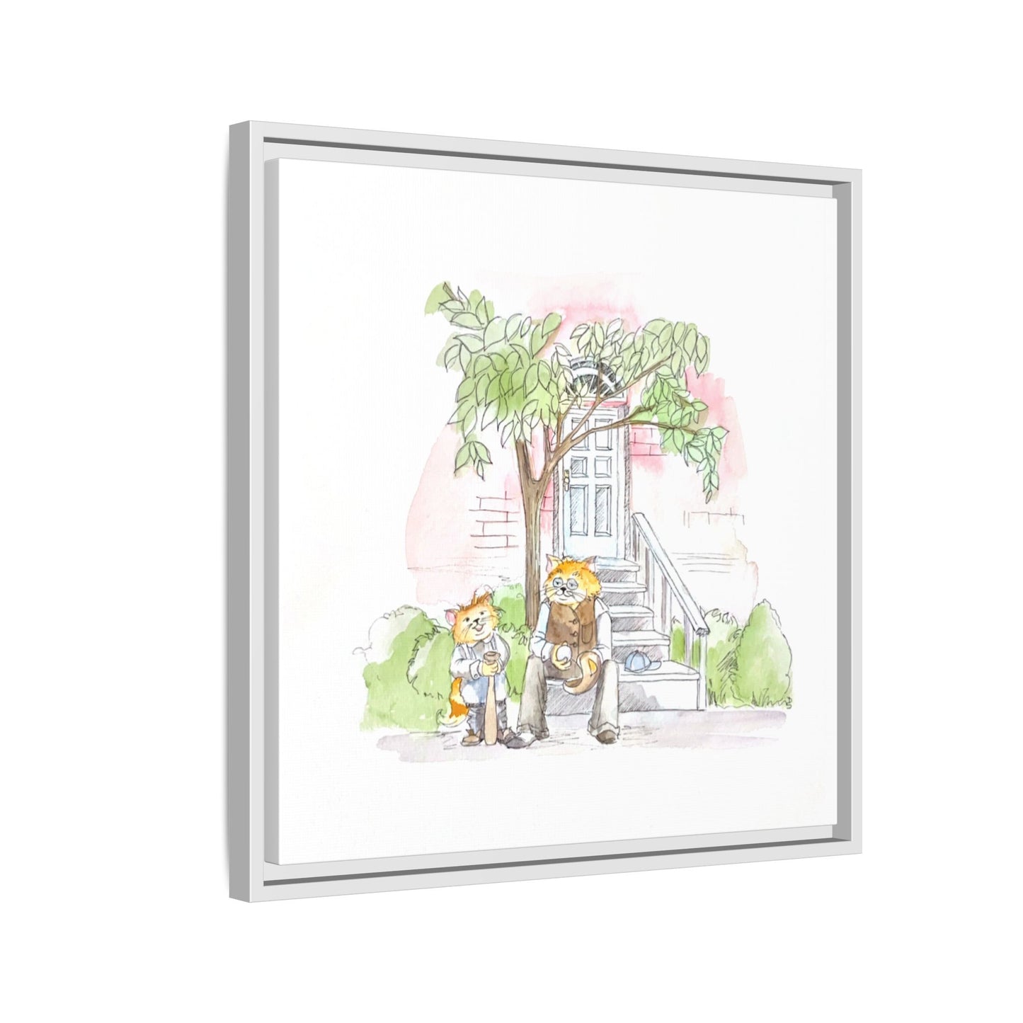 Kitty Fun Matte Canvas Framed