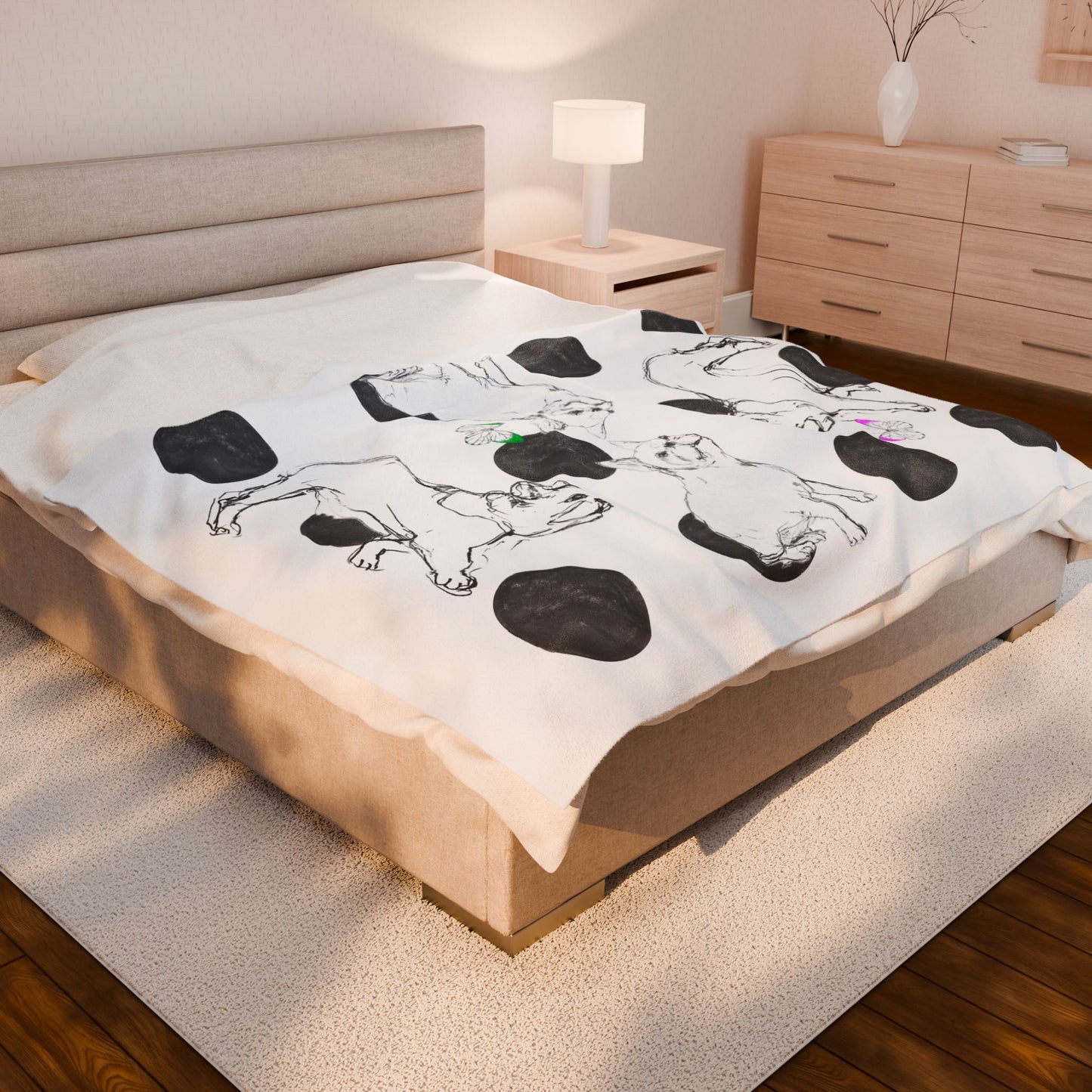 Dogi Fun Velveteen Plush Blanket Bulldogs