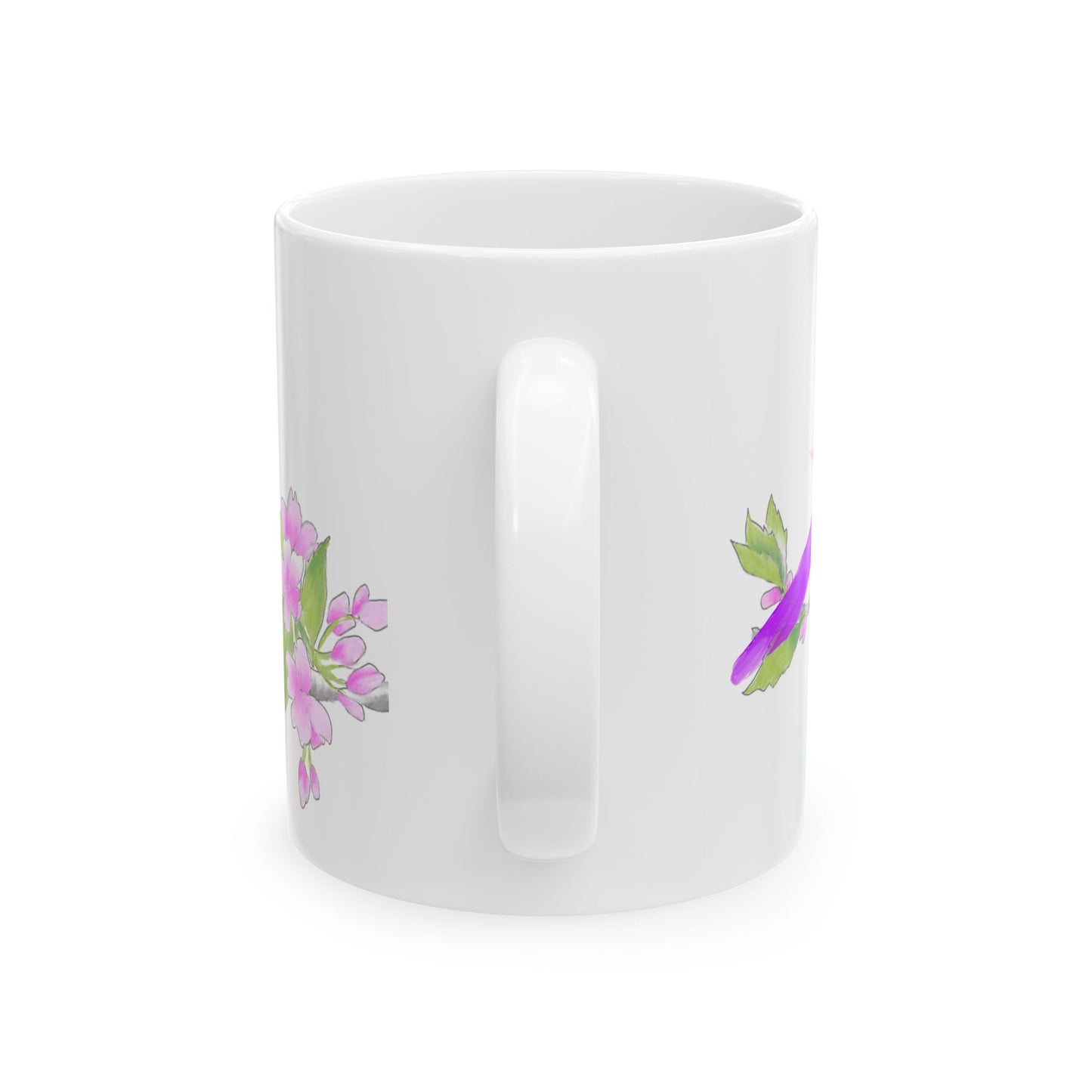 Jolly Birds Ceramic Mug, (11oz, 15oz), Raspberry