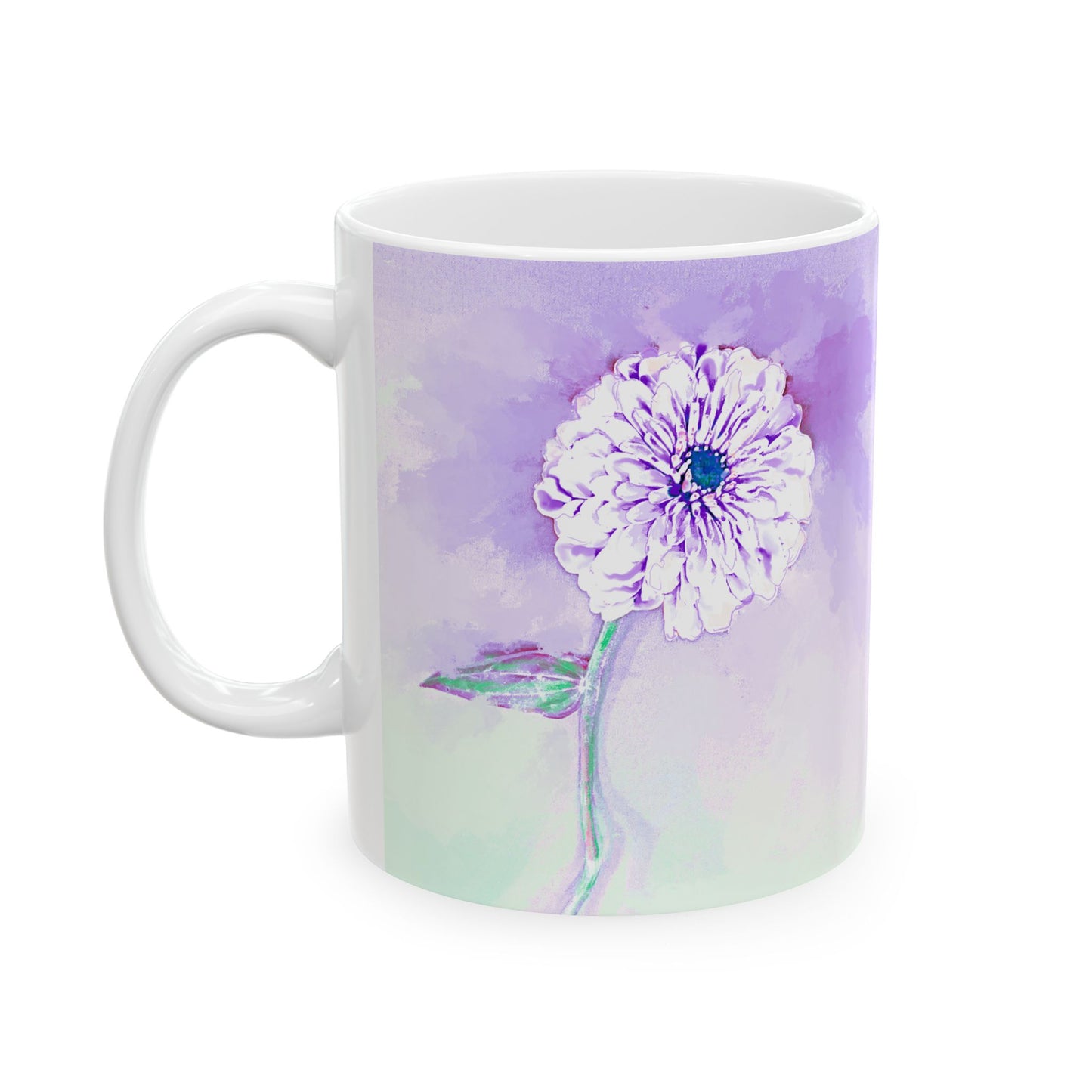 Zinnia Color Splash Mug Purple “Dare to Be Brave”