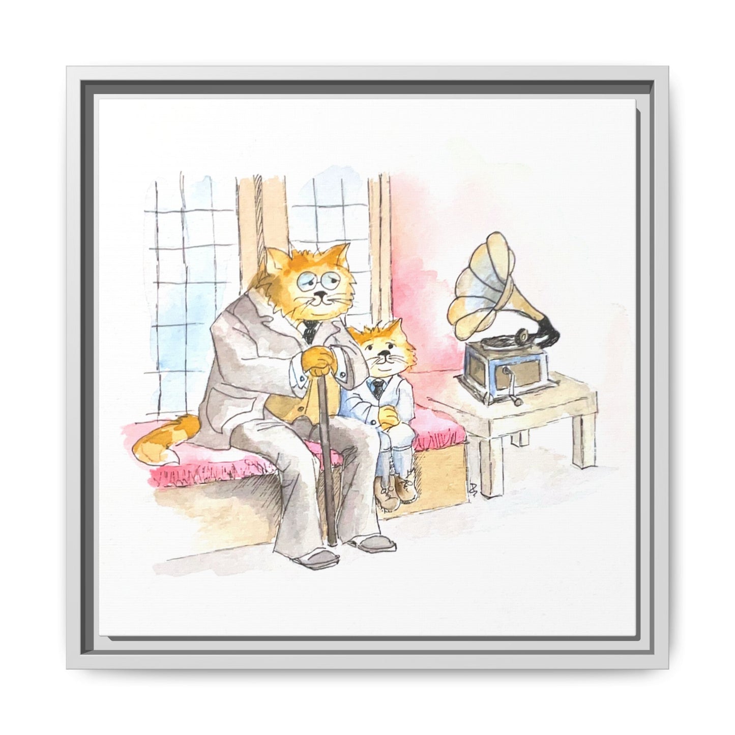 Kitty Fun Matte Canvas Framed